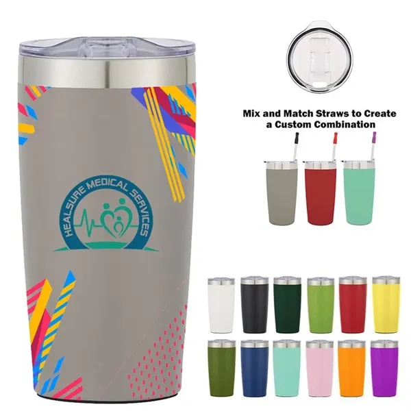 Recycled Gray color option for 20 Oz. Full Color Two Tone Rocky Tumbler With Custom Box