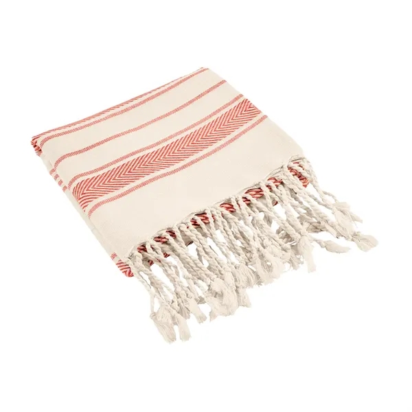 Red/Natural color option for Cottage Beach Towel