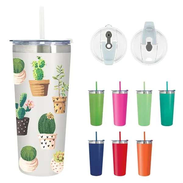 Black Straw color option for 24 Oz. Full Color Tumbler