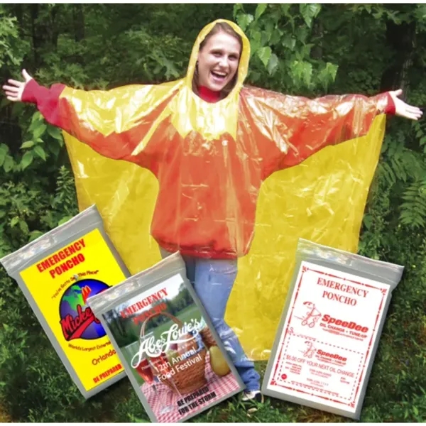 Gold color option for Emergency Blank Rain Poncho Full Color Custom Insert