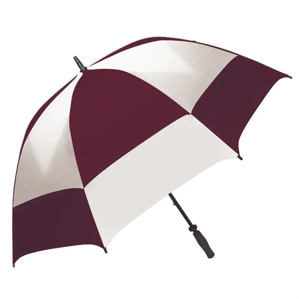 Maroon/White color option for Super Oversized Vented Checkerboard Golf Umbrella