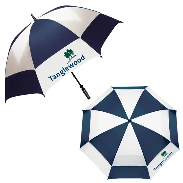 Navy/White color option for Super Oversized Vented Checkerboard Golf Umbrella