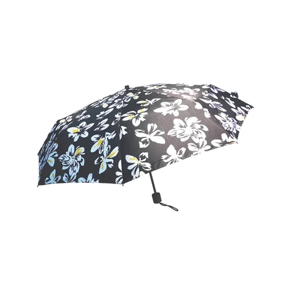 Hibiscus Black color option for Fashion Floral Hibiscus Print Folding Umbrella