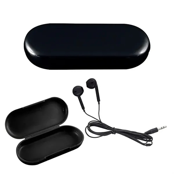 Black color option for Metallic Wired Earbuds With Clamshell Case