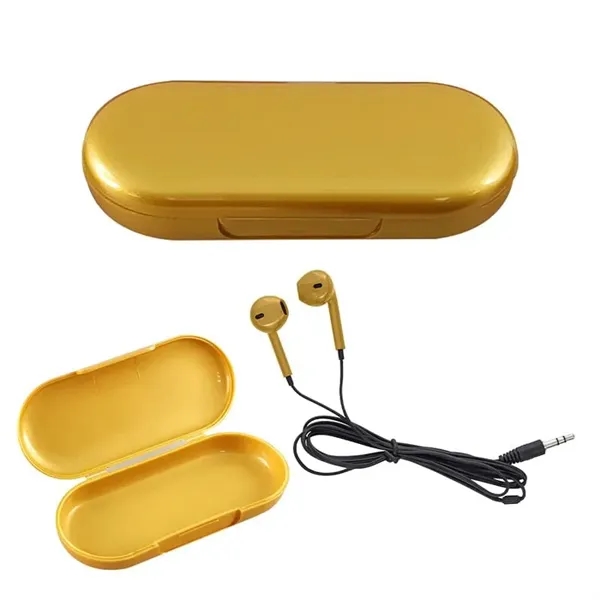 Gold color option for Metallic Wired Earbuds With Clamshell Case
