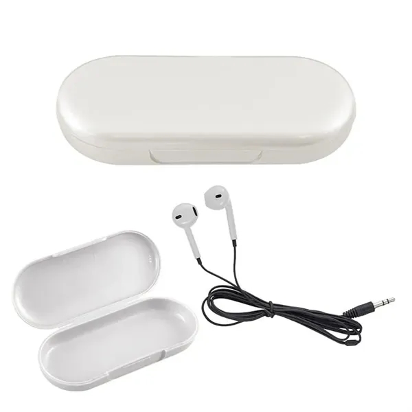White color option for Metallic Wired Earbuds With Clamshell Case