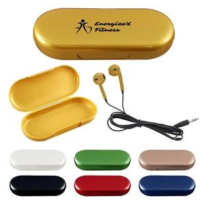 Photo of Metallic Wired Earbuds With Clamshell Case