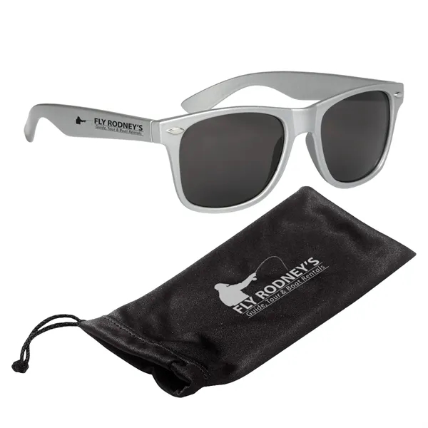 Wood color option for Malibu Sunglasses With Microfiber Pouch