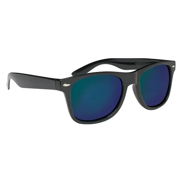 Black With Green color option for Mirrored Malibu Sunglasses