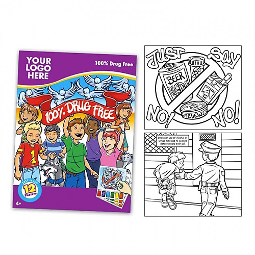 Photo of Drug Free Themed Watercolor Paint Book
