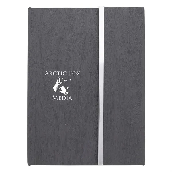 Gray color option for 5" X 7" Woodgrain Padfolio With Sticky Notes And Flags