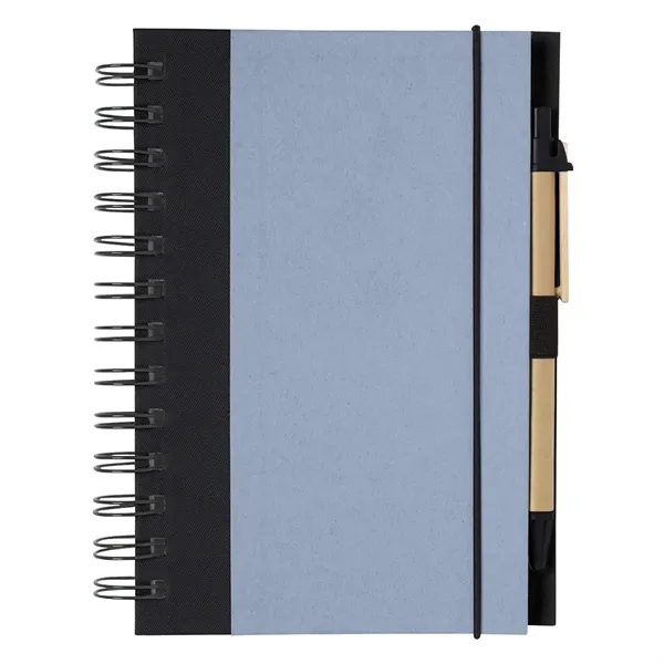 Blue With Black color option for Eco Inspired 5" X 7" Spiral Notebook & Pen