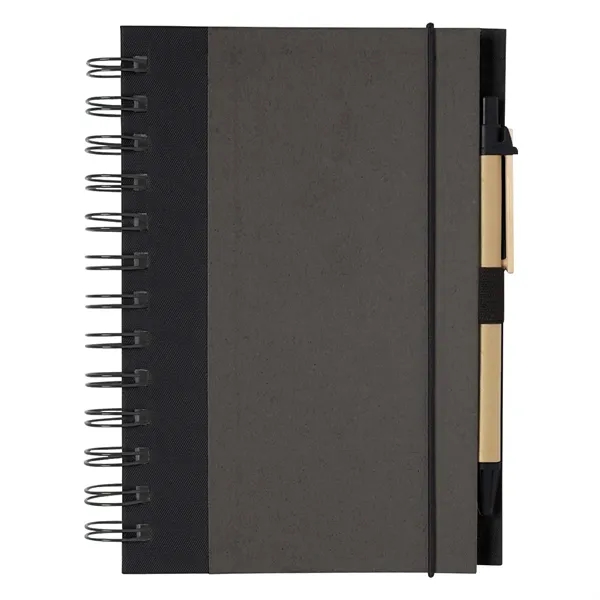 Charcoal With Black color option for Eco Inspired 5" X 7" Spiral Notebook & Pen