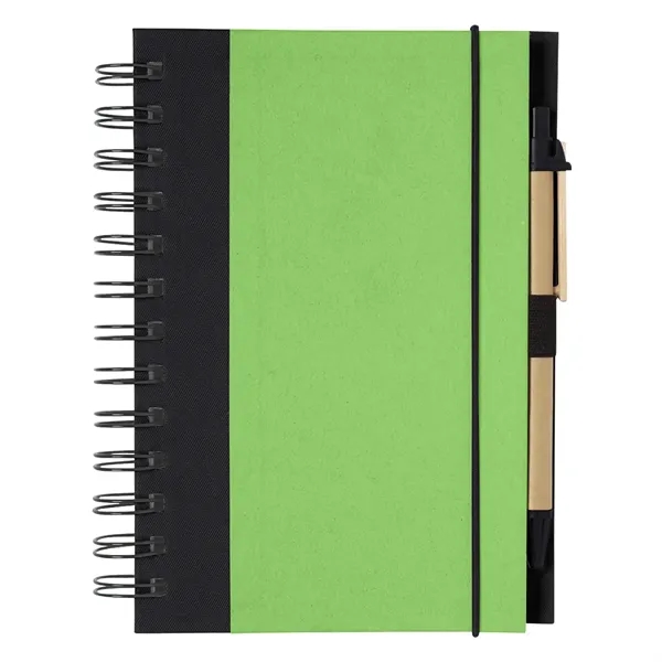 Lime With Black color option for Eco Inspired 5" X 7" Spiral Notebook & Pen
