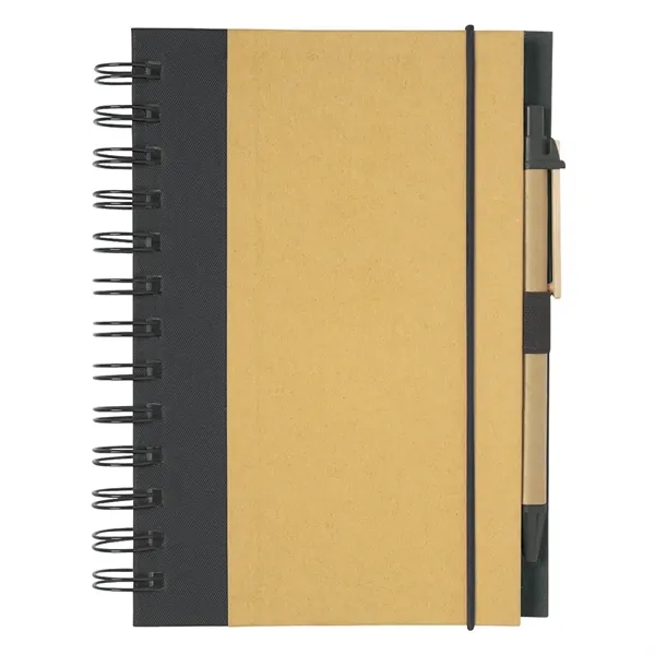 Natural With Black color option for Eco Inspired 5" X 7" Spiral Notebook & Pen