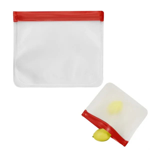 Clear With Red color option for Reusable Zip Top Storage Bags