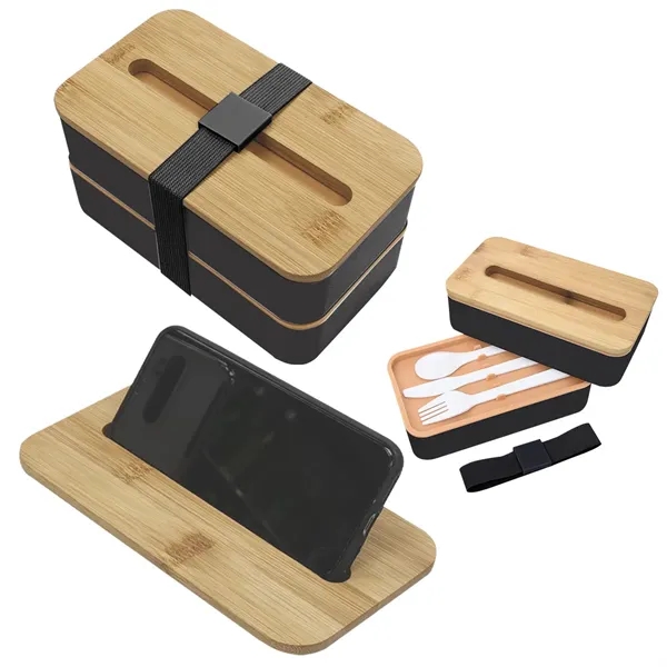 Black color option for Stackable Bento Box With Phone Stand