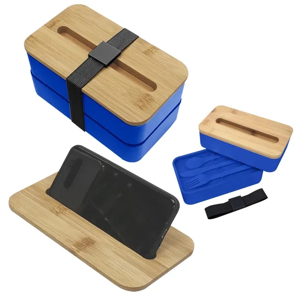 Blue/Black color option for Stackable Bento Box With Phone Stand