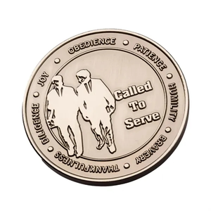 Photo of 2" Brass No Color Fill Challenge Coins