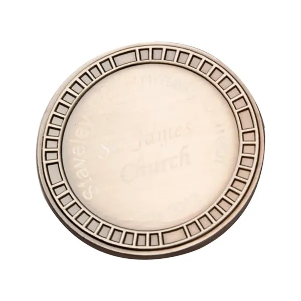 Silver color option for 2.5" Zinc No Color Fill Challenge Coins