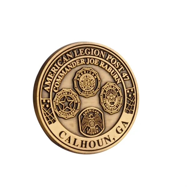 Silver color option for 1.5" Zinc No Color Fill Challenge Coins