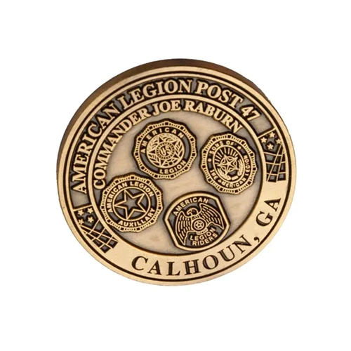 Main photo of 1.5" Zinc No Color Fill Challenge Coins