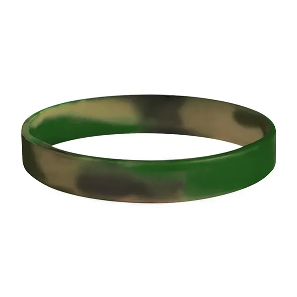 Camo color option for 1/2" Embossed Printed Silicone Wristband