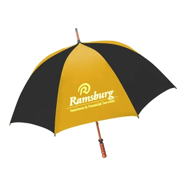 Black/Gold color option for 62" The Eagle Wood Shaft Golf Umbrella