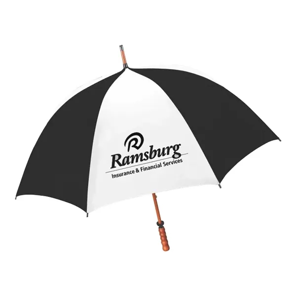 Black/White color option for 62" The Eagle Wood Shaft Golf Umbrella