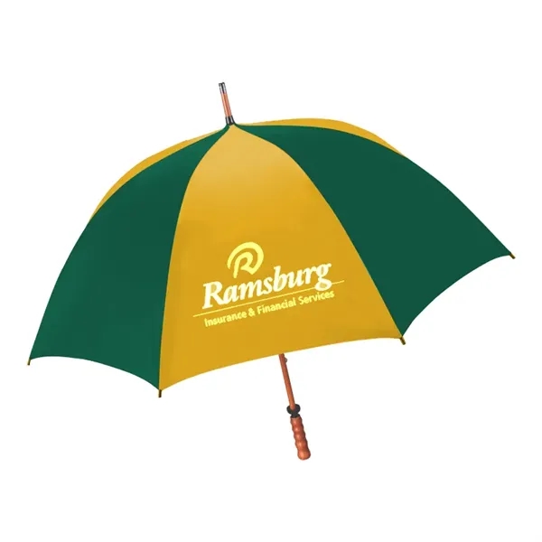 Forest/Gold color option for 62" The Eagle Wood Shaft Golf Umbrella