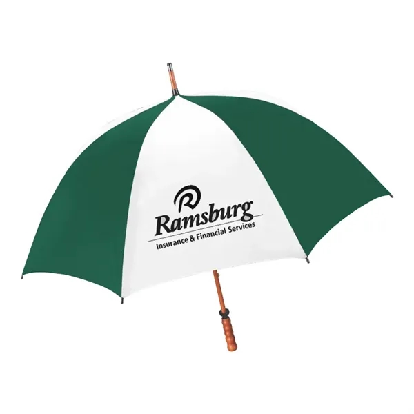 Forest/White color option for 62" The Eagle Wood Shaft Golf Umbrella