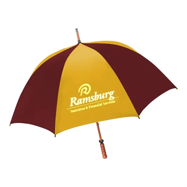 Maroon/Gold color option for 62" The Eagle Wood Shaft Golf Umbrella