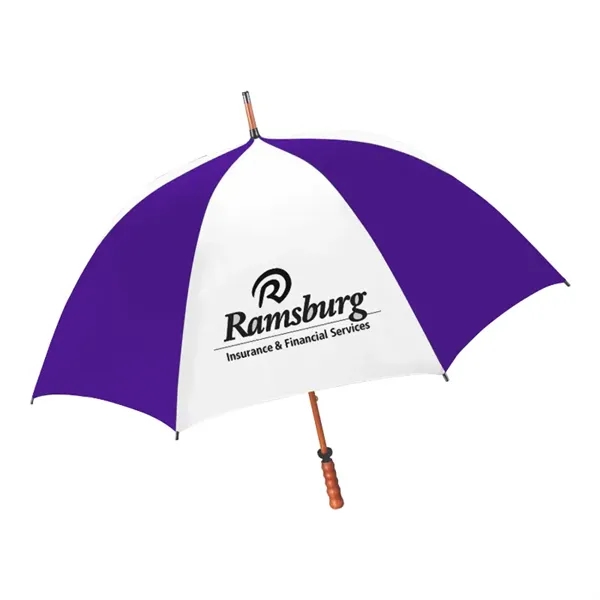 Purple/White color option for 62" The Eagle Wood Shaft Golf Umbrella
