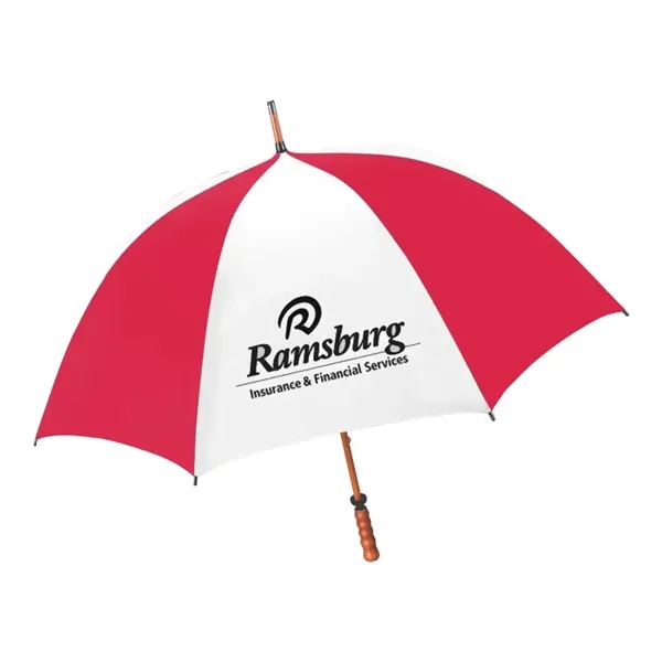 Red/White color option for 62" The Eagle Wood Shaft Golf Umbrella