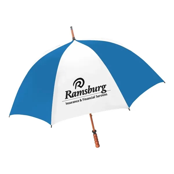 Royal/White color option for 62" The Eagle Wood Shaft Golf Umbrella