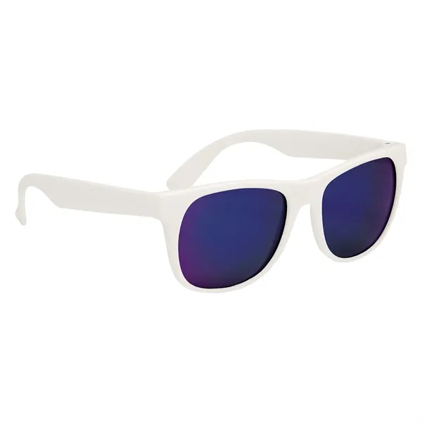 White With Blue color option for Rubberized Mirrored Malibu Sunglasses