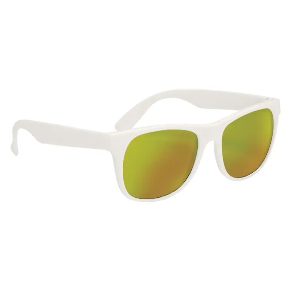 White With Red color option for Rubberized Mirrored Malibu Sunglasses