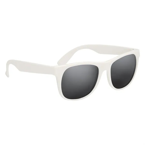 White With Silver color option for Rubberized Mirrored Malibu Sunglasses