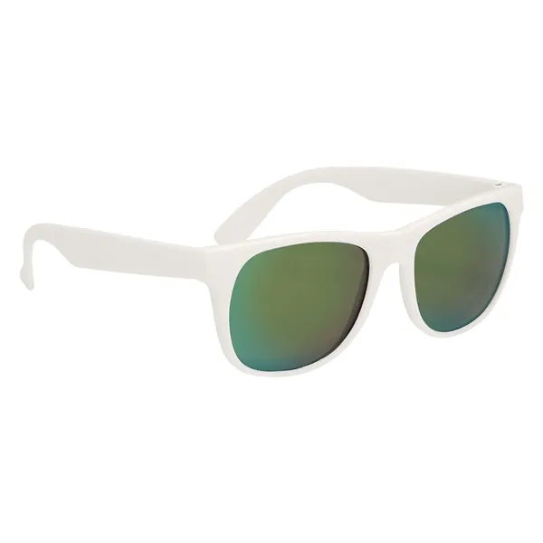 White With Yellow color option for Rubberized Mirrored Malibu Sunglasses