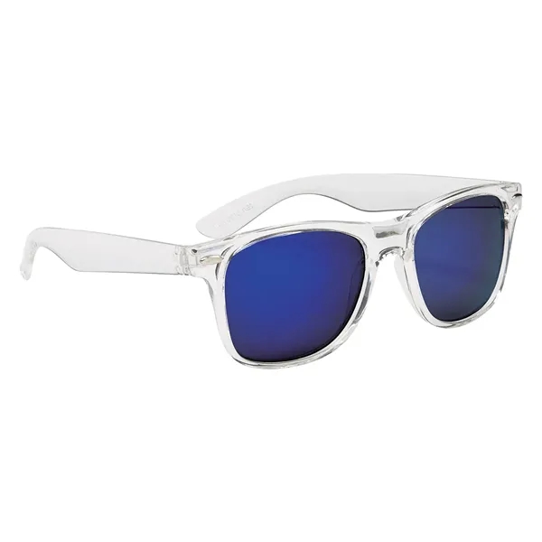 Clear With Blue color option for Mirrored Malibu Sunglasses
