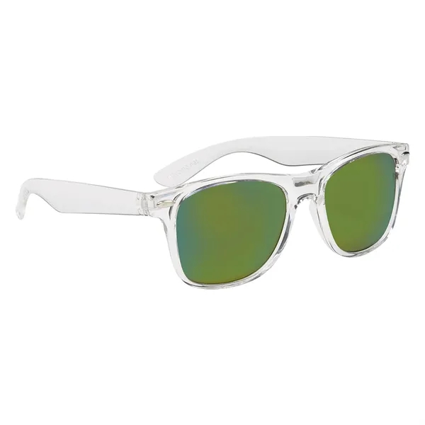 Clear With Green color option for Mirrored Malibu Sunglasses