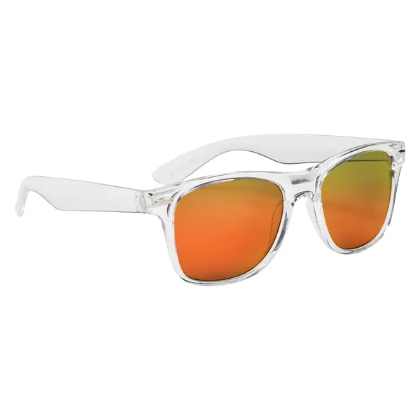 Clear With Red color option for Mirrored Malibu Sunglasses