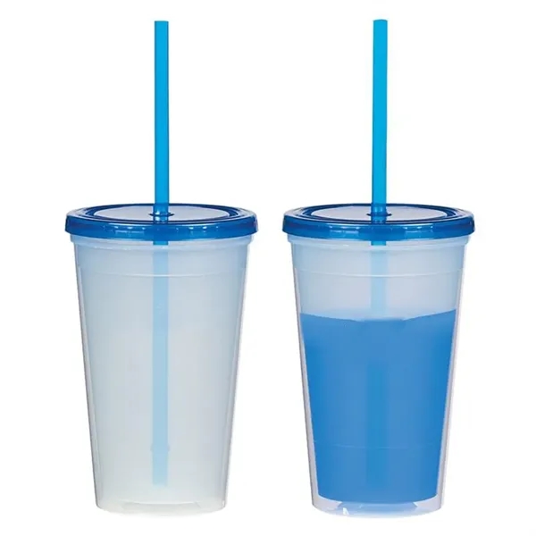 Translucent Blue color option for 16 Oz. Econo Color Changing Tumbler