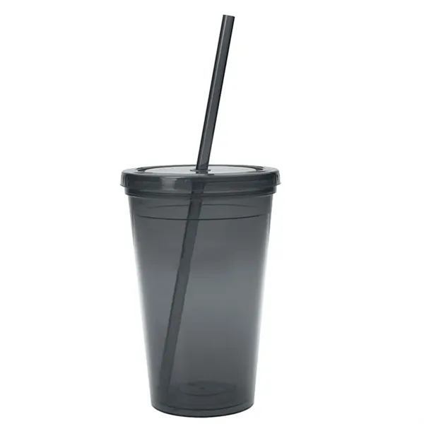 Translucent Charcoal color option for 16 Oz. Economy Double Wall Tumbler