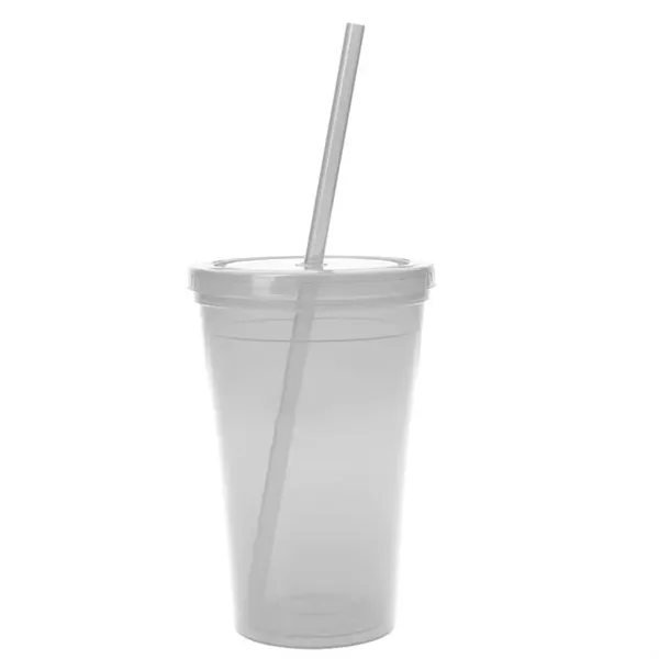 Translucent Clear color option for 16 Oz. Economy Double Wall Tumbler