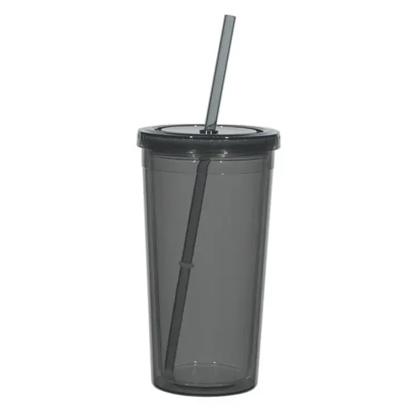 Translucent Charcoal/Charcoal color option for 24 Oz. Double Wall Acrylic Tumbler With Straw