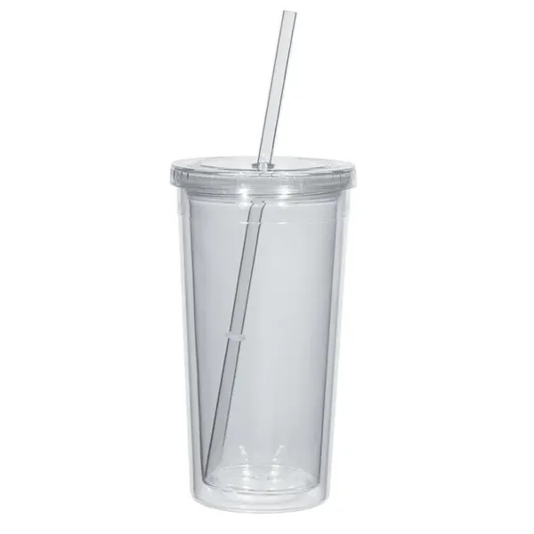 Translucent Clear/Clear color option for 24 Oz. Double Wall Acrylic Tumbler With Straw