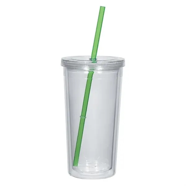 Translucent Clear/Green color option for 24 Oz. Double Wall Acrylic Tumbler With Straw