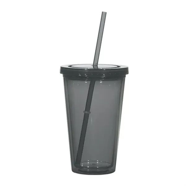 Translucent Charcoal color option for 16 Oz. Double Wall Acrylic Tumbler With Straw