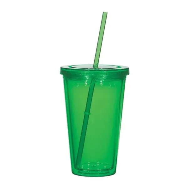 Translucent Green color option for 16 Oz. Double Wall Acrylic Tumbler With Straw